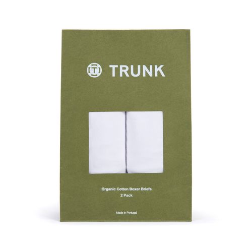 Trunk 2 Pack Organic Cotton Boxer Briefs: White