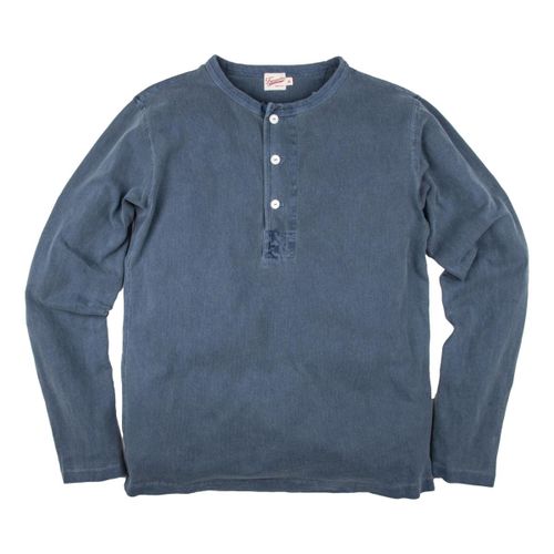 13 Ounce Henley L/S Faded Blue