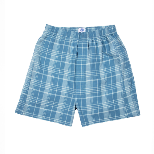 Madras Boxer Shorts - Blue