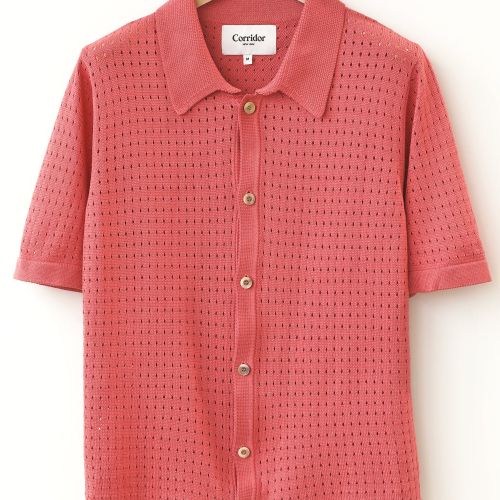 Pointelle Buttondown - Pink