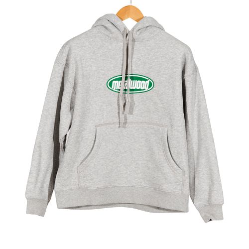 Oval Logo Hooded Sweatshirt Grey