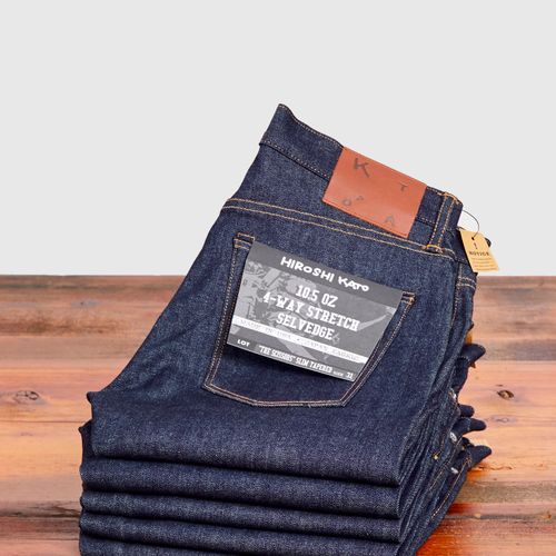 10.5oz Indigo Stretch Selvedge Denim - Scissors Slim Tapered