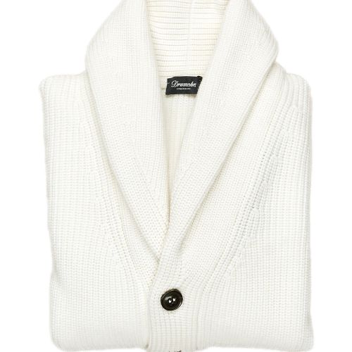 Drumohr Latte Merino Wool Shawl Collar Cardigan (NOS)