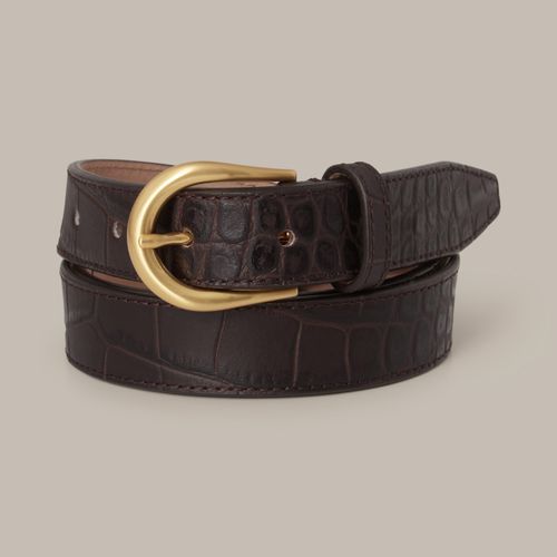 BELT Croco Calf Dark Brown Dark Brown