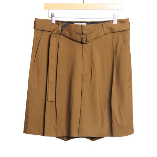 Marshall Double Pleated Belted Wide Leg Short Brown