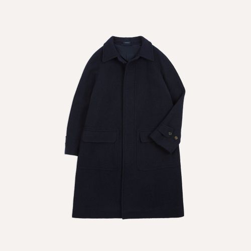 Navy Wool Raglan Coat