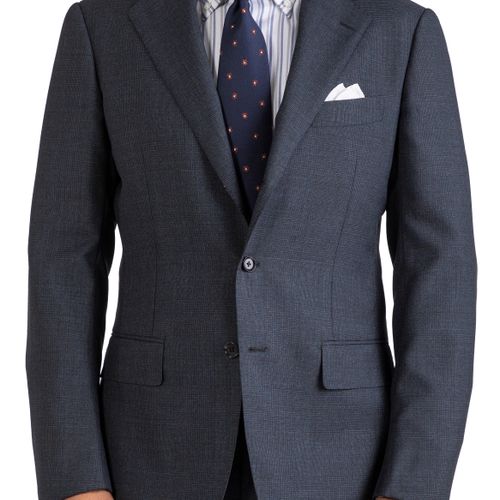 The Armoury Model 3A Grey Blue Wool Glen Check Suit (NOS)