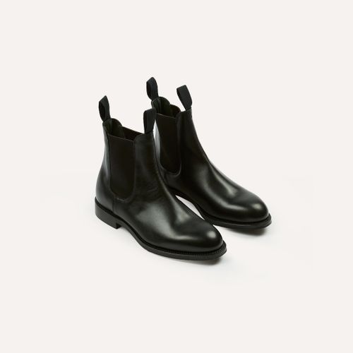 Black Calf Leather Hancock Goodyear Welted Chelsea Boot