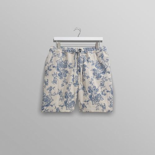 Kurt Shorts Ecru/Blue Floral Jacquard