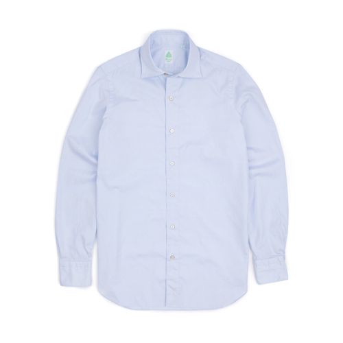 Finamore Gaeta Classic Cotton Luigi Sport Shirt: Fine Oxford Blue