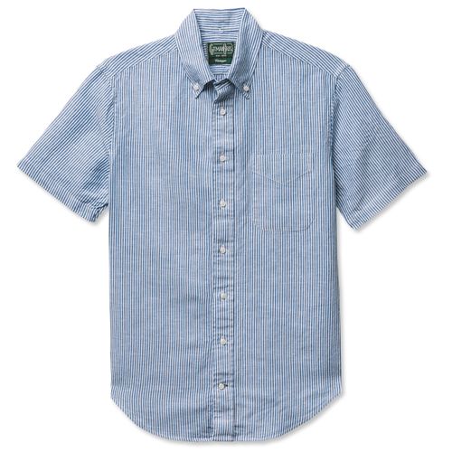 Blue Stripe Linen Short Sleeve