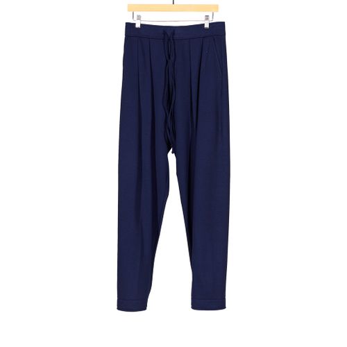 Inverted Pleat Sweatpant Navy 18oz Viscose Blend Twill Jersey