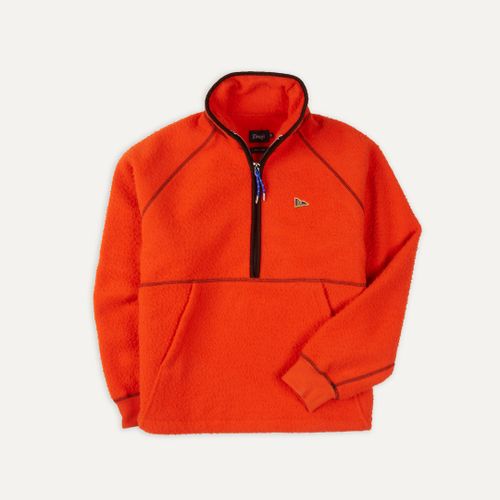 Orange Casentino Wool Half-Zip Pullover Fleece