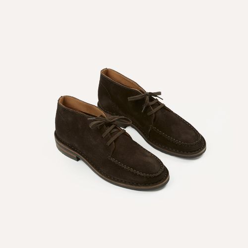 Crosby Moc-Toe Chukka Boot Dark Brown Roughout Suede with Rubber Sole