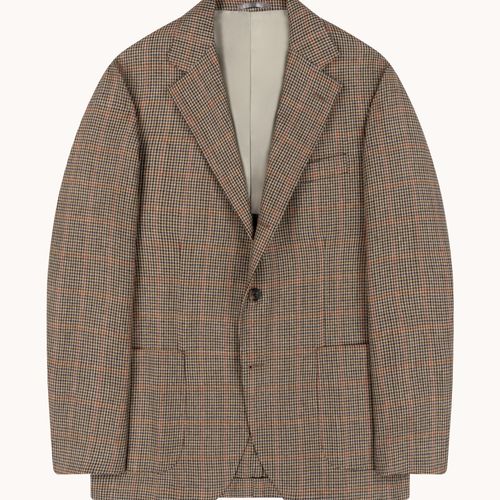 Sport Jacket - Brown Gun Club Check Wool Silk