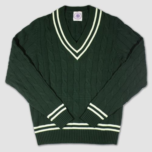 Cotton Cricket Sweater - Green/ecru