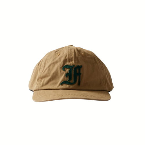 Felco New Shape Stone Washed Twill ‘F’ BB Cap- Tan/Green