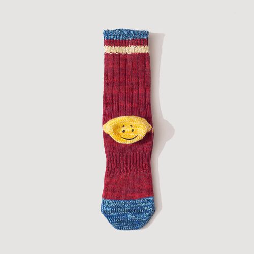 Ivy Rainbowy Happy Heel Socks - Red