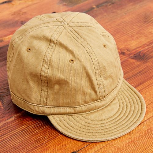 Herringbone Work Cap in Beige