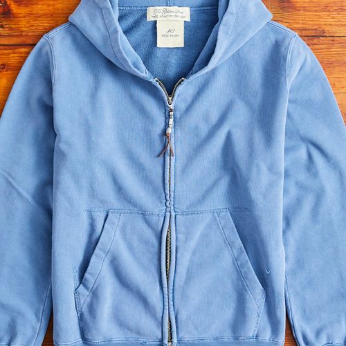 Special Finish Zip Hoodie in Blue