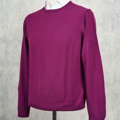 Ascot Chang Purple Extra-Fine Merino Wool Round Neck Sweater (NOS)