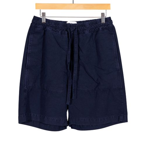 Time Off Cotton Linen Shorts Navy Blue