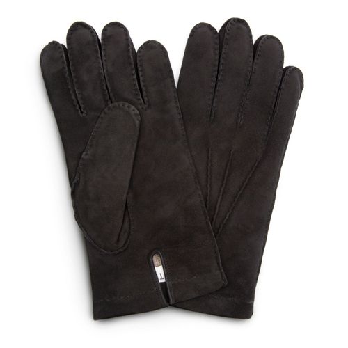 Trunk Cashmere Lined Suede Gloves: Black