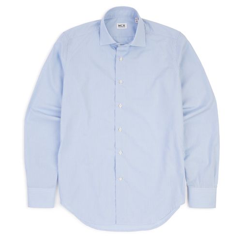 MCR Slim Poplin Mini Gingham Shirt: Light Blue