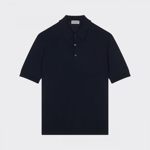 Short Sleeves Cotton Polo Shirt : Navy