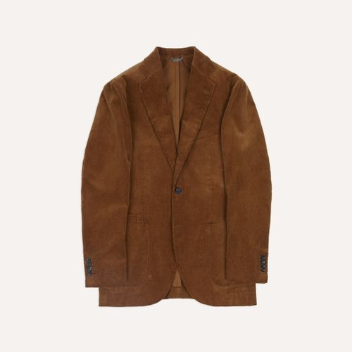 Tan Mid-Wale Cotton Corduroy Tailored Jacket