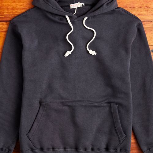 450 Loopwheel Hoodie in Ink Black