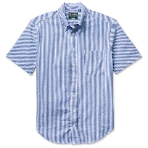 Blue Stripe Seersucker Short Sleeve