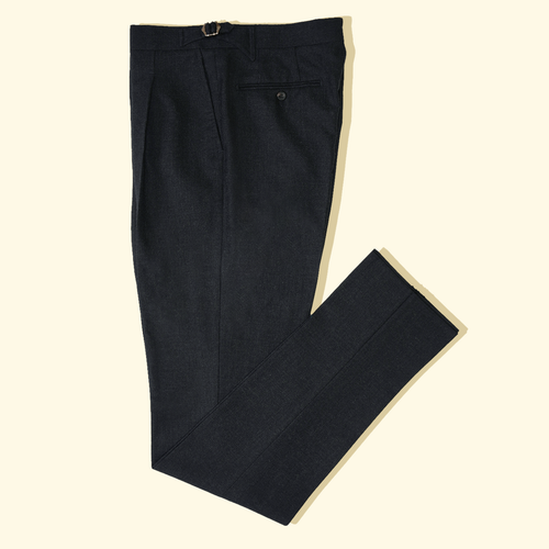 Wool Pleated Trousers - CharcoalWool Pleated Trousers - Charcoal