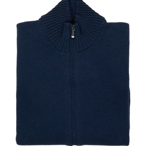 Drumohr Navy Full Zip Cashmere Cardigan (NOS)