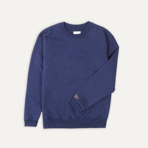 Navy Crew Neck Cotton Sweatshirt