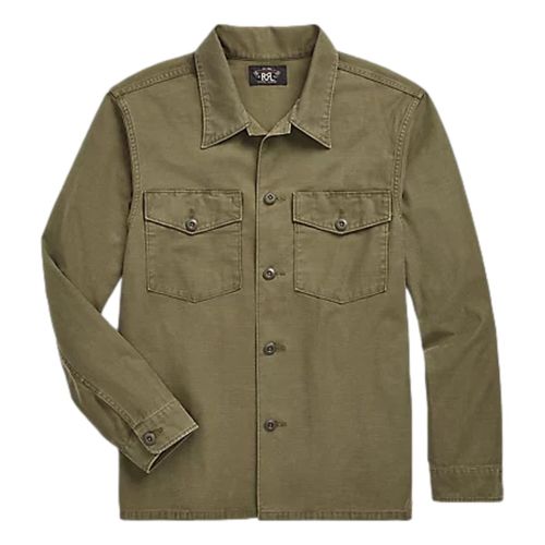 Reverse-Sateen Overshirt Olive