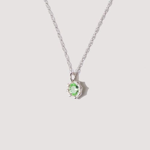 Green Mini Bamboo Pendant - Silver (925)