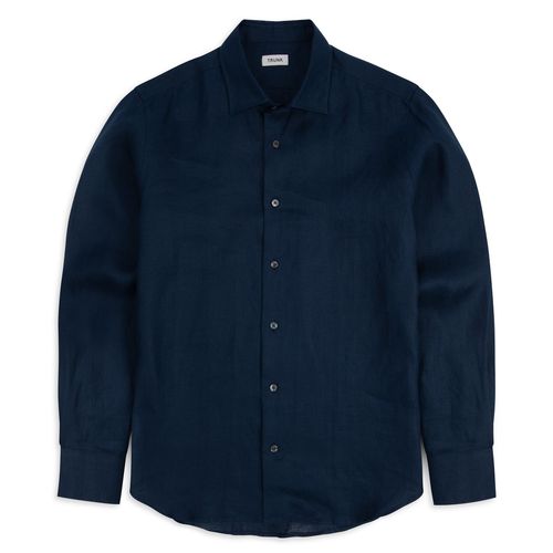 Trunk Audley Irish Linen Shirt: Navy