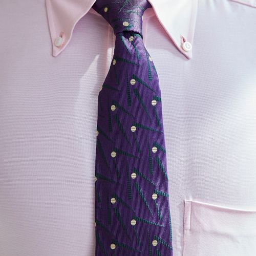 Drake's Purple with Green/Yellow Pattern Silk Tie (NOS)