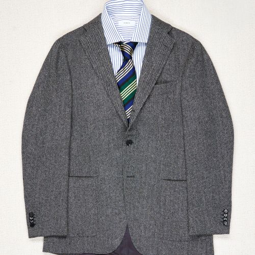 Ring Jacket 184 Grey Wool/Cashmere Herringbone Sport Coat (Pre-Owned)