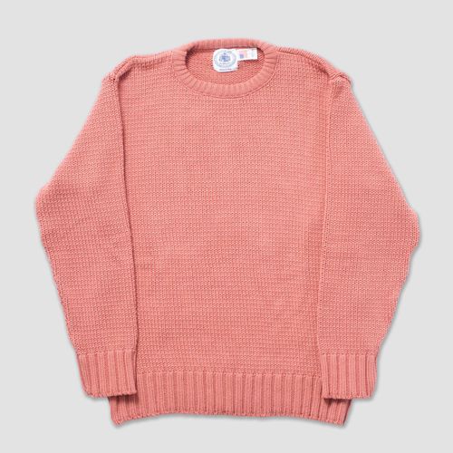 Chunky Cotton Crew Neck Sweater - Sun Washed Red