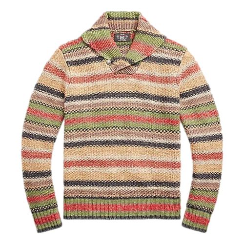 Striped Linen-Blend Sweater Brown Multi Stripe