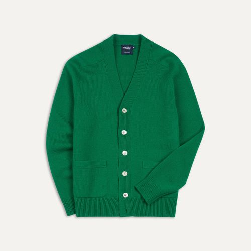 Green Lambswool 6 Button Cardigan