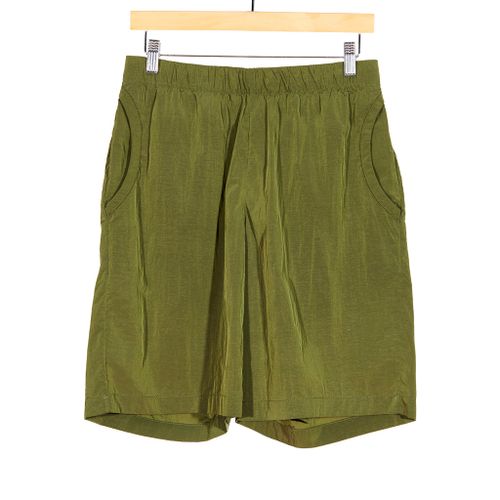 Big Short Olive Crinkled Nylon