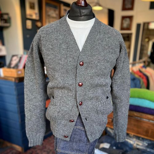 Harley Of Scotland Chunky Weight Super Soft Wool Cardigan- Oxford