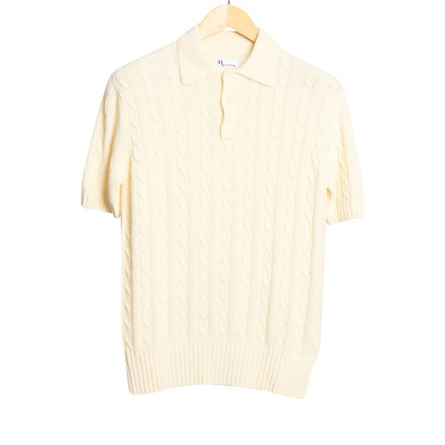 Short Sleeve Knitted Polo Panna