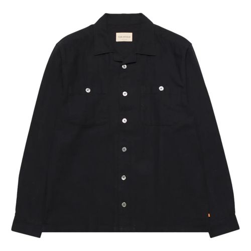 Hiro Shirt Black Herringbone Twill