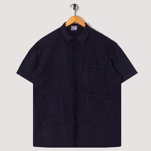 S/S Three Pocket Square Tail Shirt - Hadal Blue