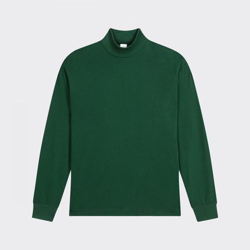 Mock Neck Light T-shirt : Dartmouth Green