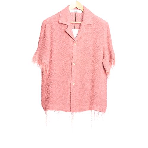 Fausto Shirt Washed Fringed Red